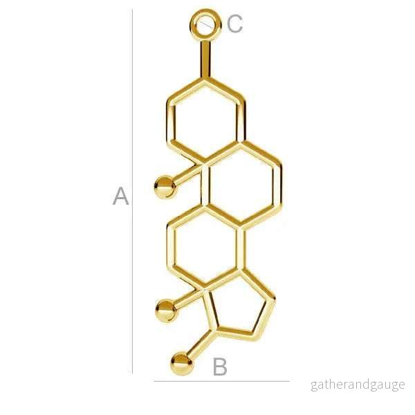 Berlock 925 Silver 24K Gold plated – Testosteron 1 styck
