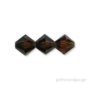 Tjeckiska Bicone - Smoked Topaz, 4 mm, 30-pack - Bild 2