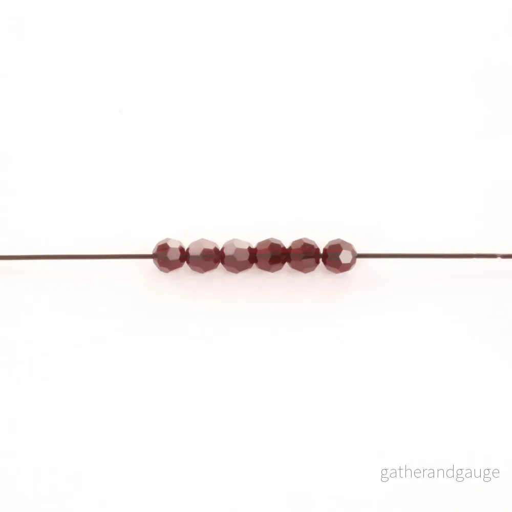 Preciosa Facetterad Rund - Siam 4mm, 10-pack - Bild 2