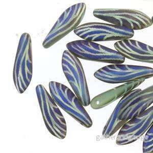 Dagger - Blue Turquoise Opal Laser Matt Wing 5x16mm, 1 sträng