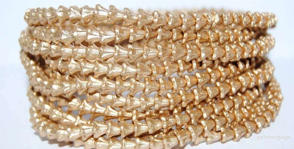 Flower Cup Beads  – Bronze Lightgold 6×4 mm, 20-pack