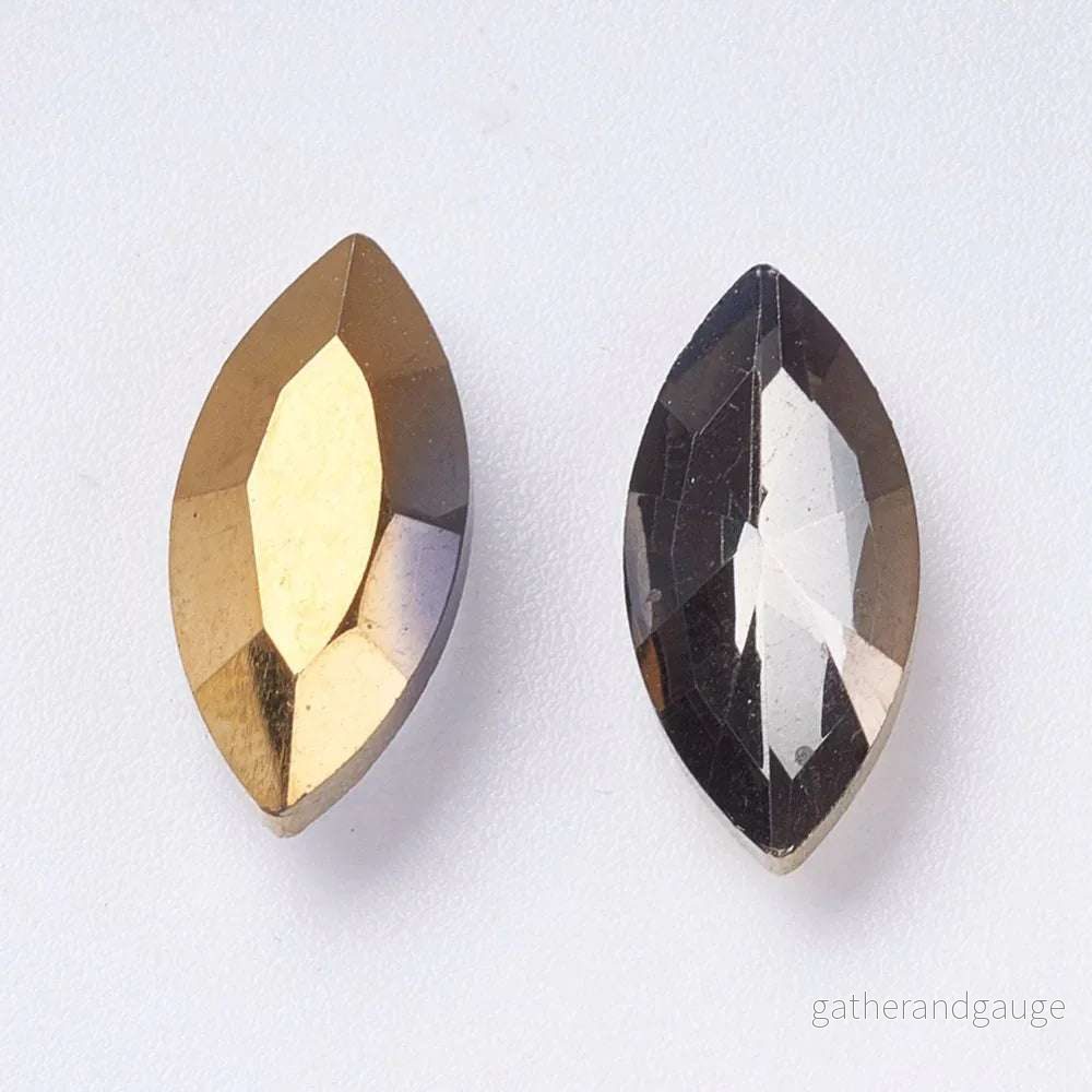 Kinesisk strass - Navette Dorado 10x5mm 1 styck