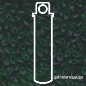 Miyuki Long Magatama - Matt Transparent Green 4x7mm, 8,5 gram