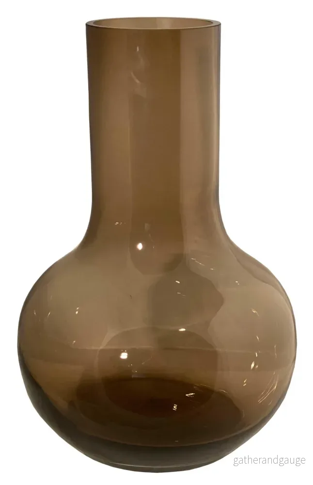 Taupe glasvas – h37cm, Ø25cm