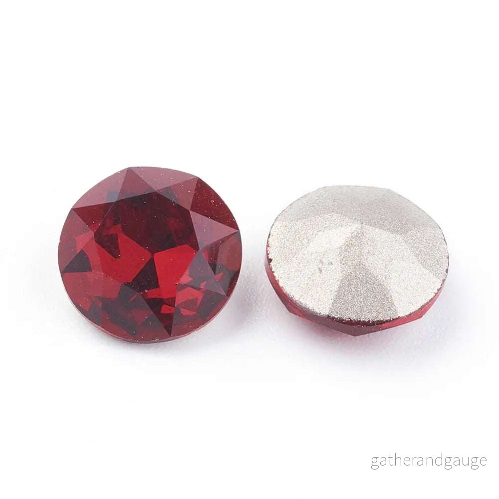 Kinesisk strass - Round stone Siam 10mm 1 styck