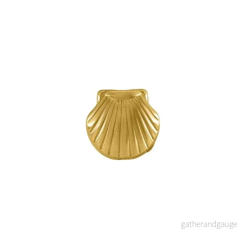 Mellandel Rostfrittstål – 24K guldpläterad Snäcka 9×9,5mm,1 styck Mellandel Rostfrittstål – 24K guldpläterad Snäcka 9×9,5mm,1 styck