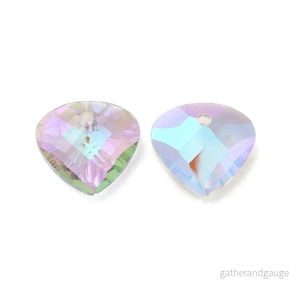 Facetterade glaspärlor - Teardrop Shimmer Thistle 12x13mm 1 styck - Bild 2
