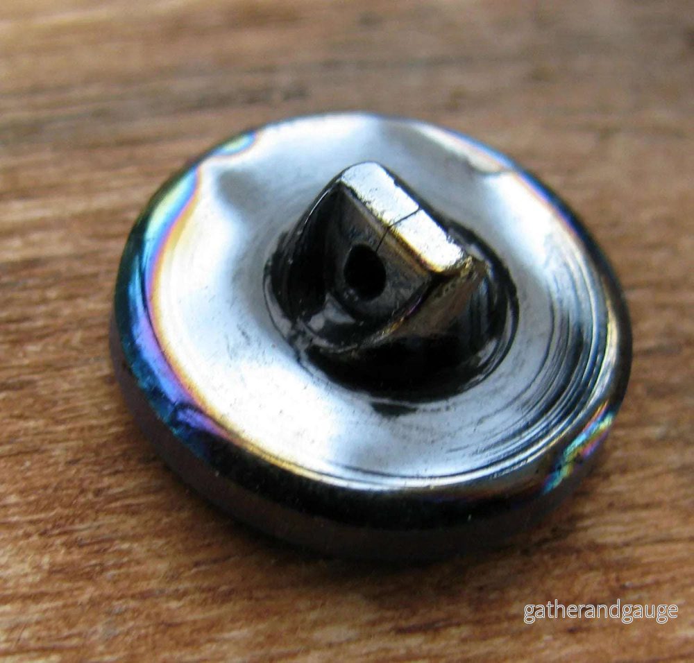 Glasknapp - Guld med rutmönster, 18mm 1 styck - Bild 2