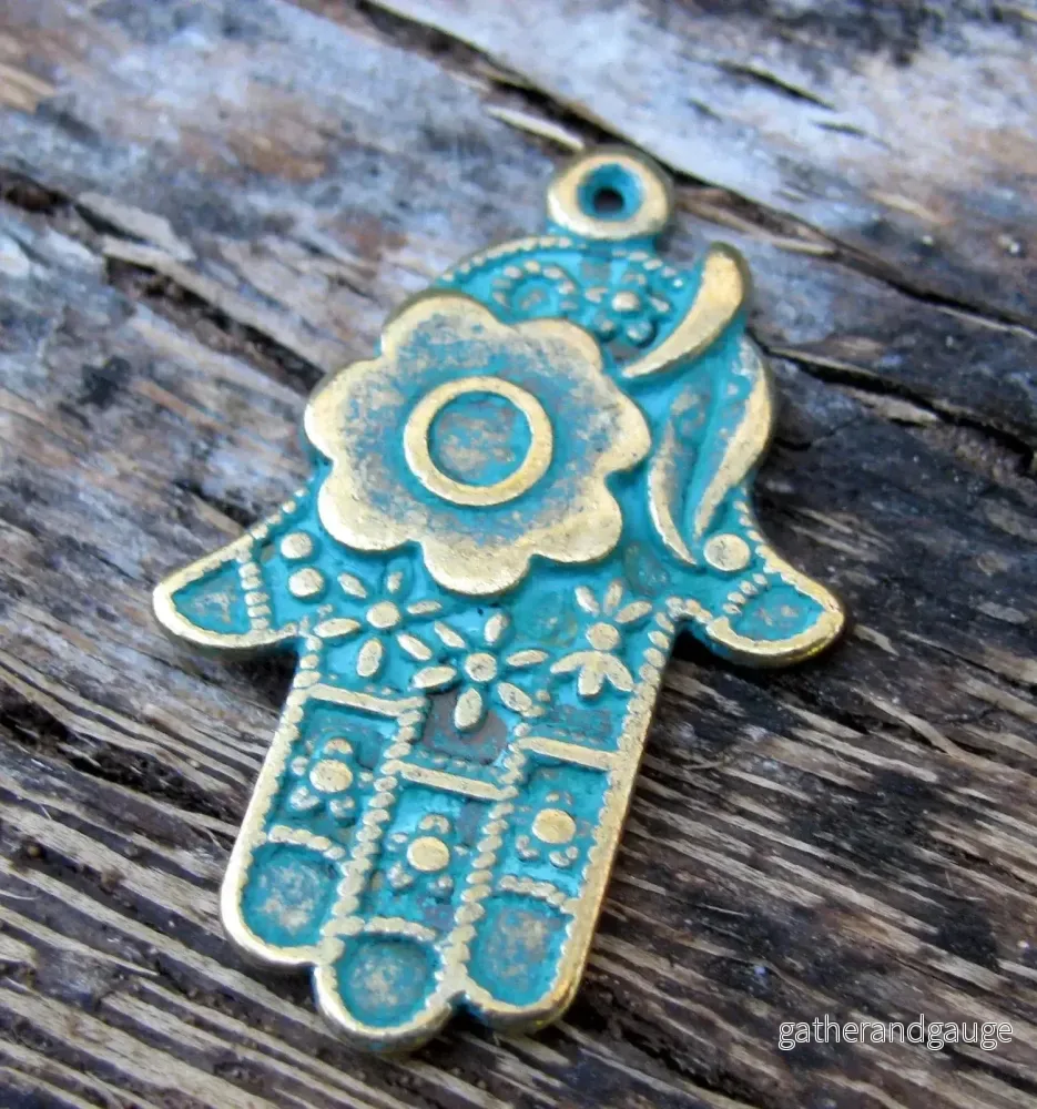 Berlock Bronsfärgad - Antik Hamsa, 1 Styck - Bild 2