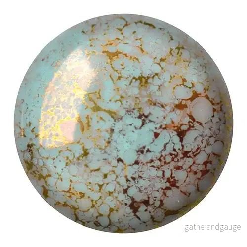 Cabochon par Puca® - Opaque Aqua Bronze 18 mm, 1 styck