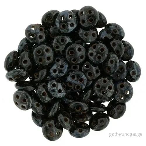 CzechMates QuadraLentil – Jet Picasso 6mm, 10 gram CzechMates QuadraLentil – Jet Picasso 6mm, 10 gram