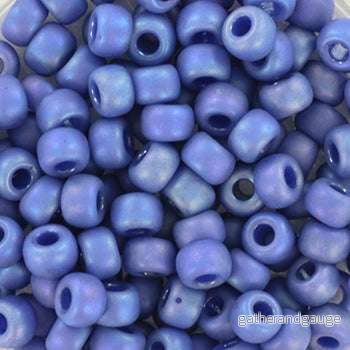 Miyuki Seed beads - Opaque Glazed Frosted Rainbow Soft blue 6/0, 10 gram