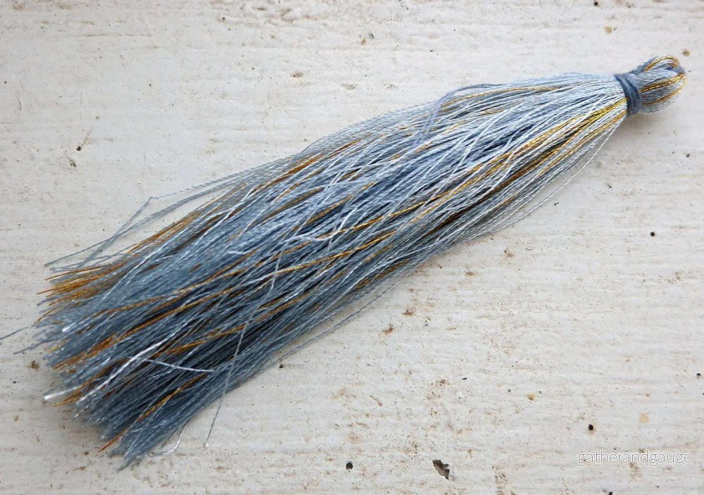 Bomullstofs – Grå / Guld 90mm, 1 styck Bomullstofs – Grå / Guld 90mm, 1 styck