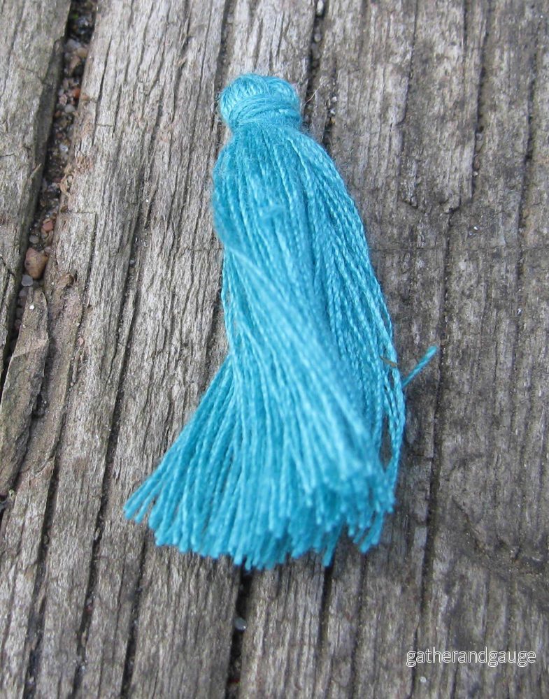 Bomullstofs - Teal 25mm, 1 styck