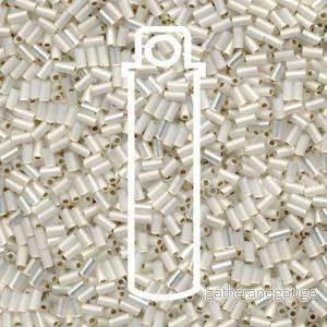 Miyuki Bugle Beads - Gilt Lined White 3 mm 19,5gram