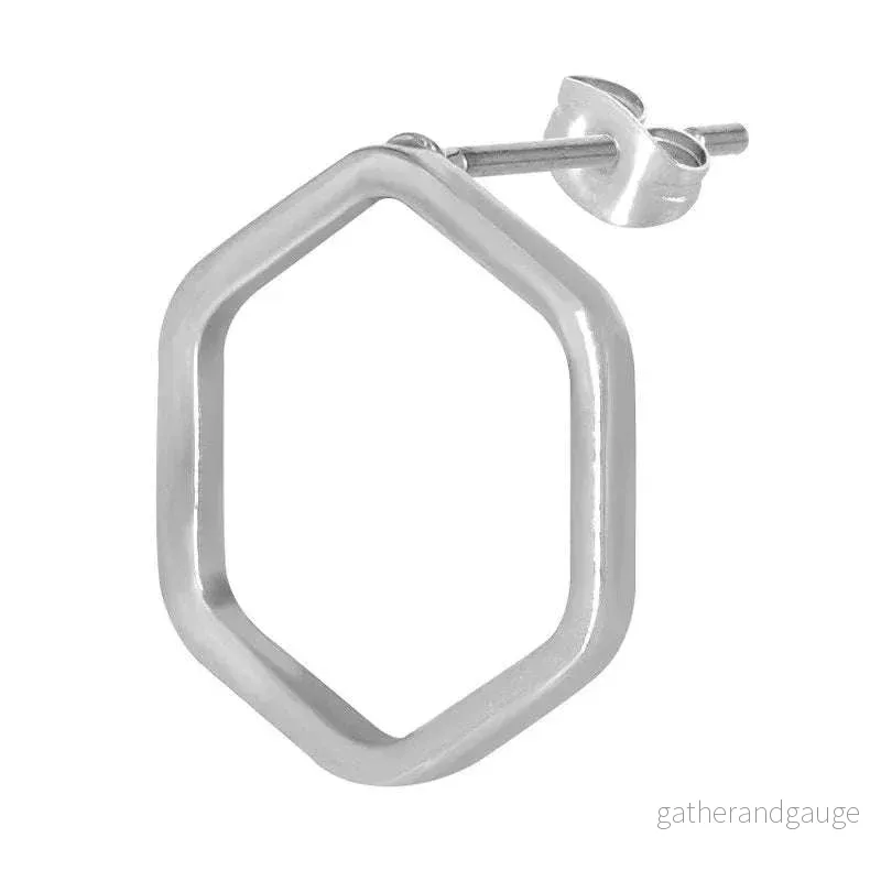 Örstickare Silverfärgad - Ihålig Hexagon 13mm, 2-pack