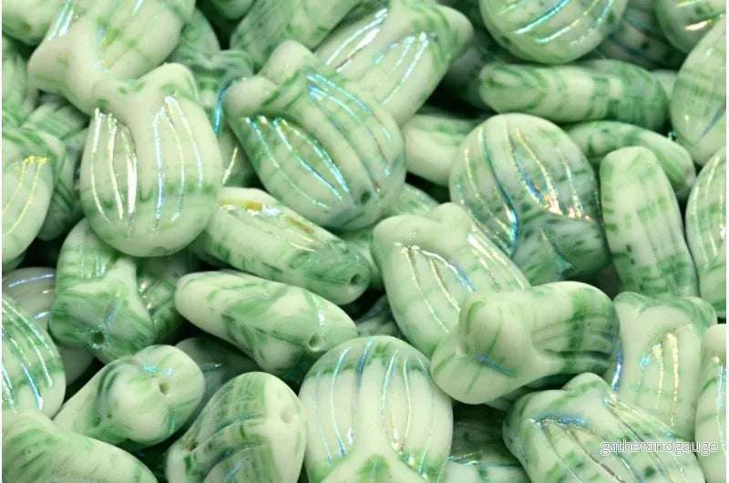 Tulip Bead – Mint AB 16x11mm, 6-pack Tulip Bead – Mint AB 16x11mm, 6-pack