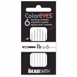 Pärlnålar Color Eyes - Beadsmith, nr 10, 6-pack