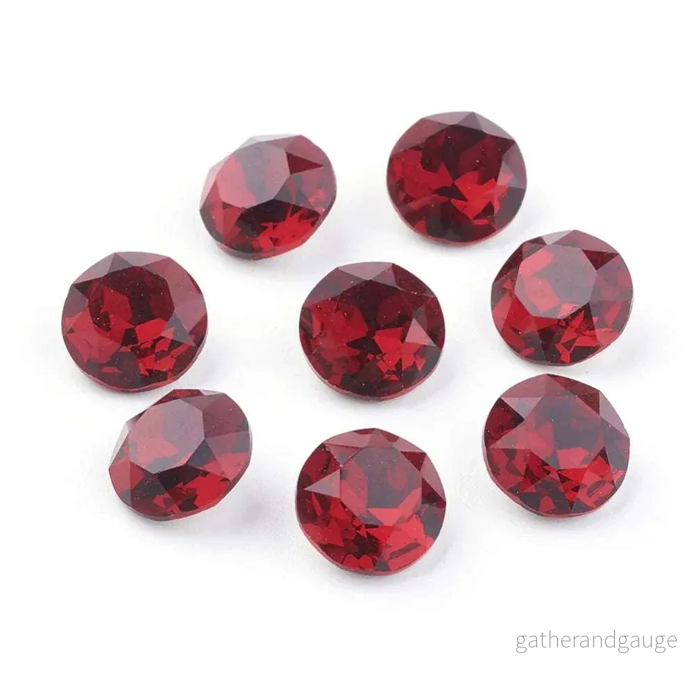 Kinesisk strass - Round stone Siam 10mm 1 styck - Bild 2