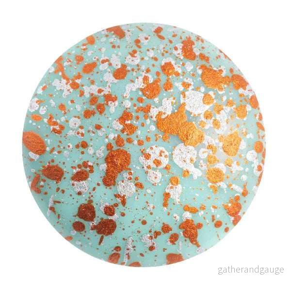 Cabochon par Puca® – Opaque Aqua Tweedy 25 mm, 1 styck Cabochon par Puca® – Opaque Aqua Tweedy 25 mm, 1 styck