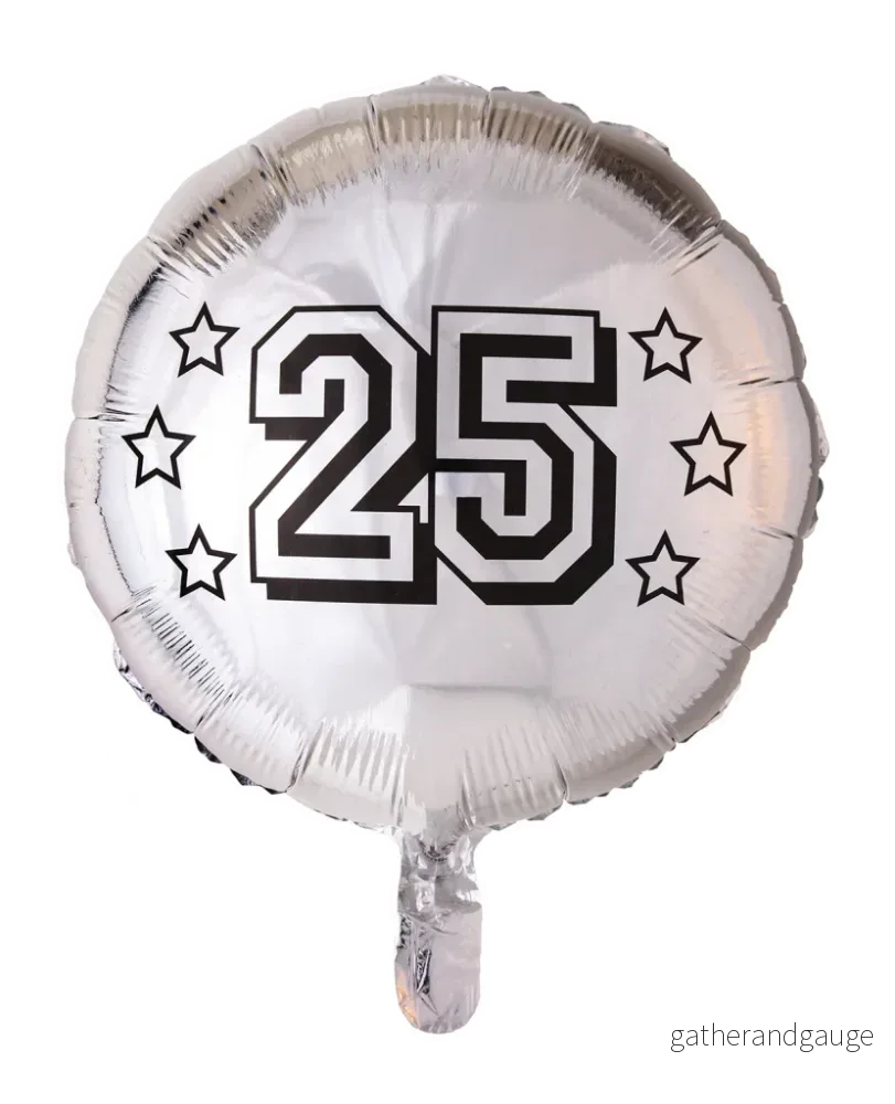 Folieballong, Siffra 25, 46 cm
