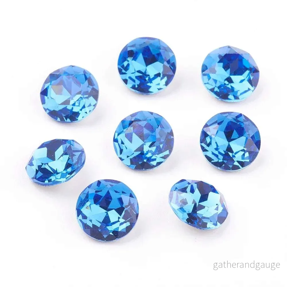 Kinesisk strass - Round stone Sapphire 8mm 1 styck - Bild 2