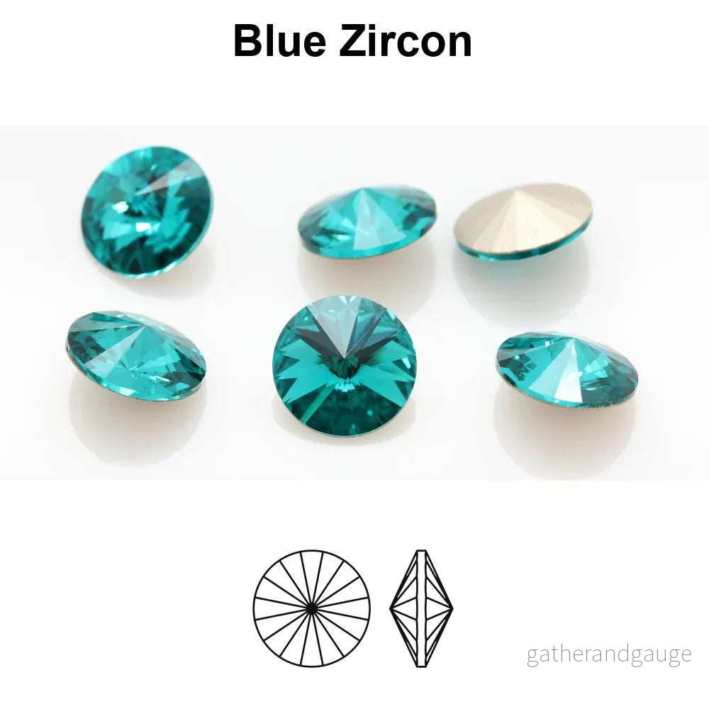 Preciosa Rivoli Maxima – Blue Zircon 12mm, 1 styck Preciosa Rivoli Maxima – Blue Zircon 12mm, 1 styck